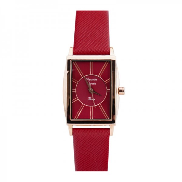 Alexandre Christie AC 2986 Rosegold Red Leather LHLRGRE